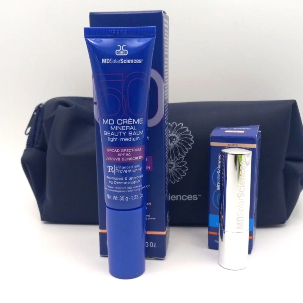 MD SCIENCE MINERAL BEAUTY BALM & LIP BALM WITH CASE SPF 50